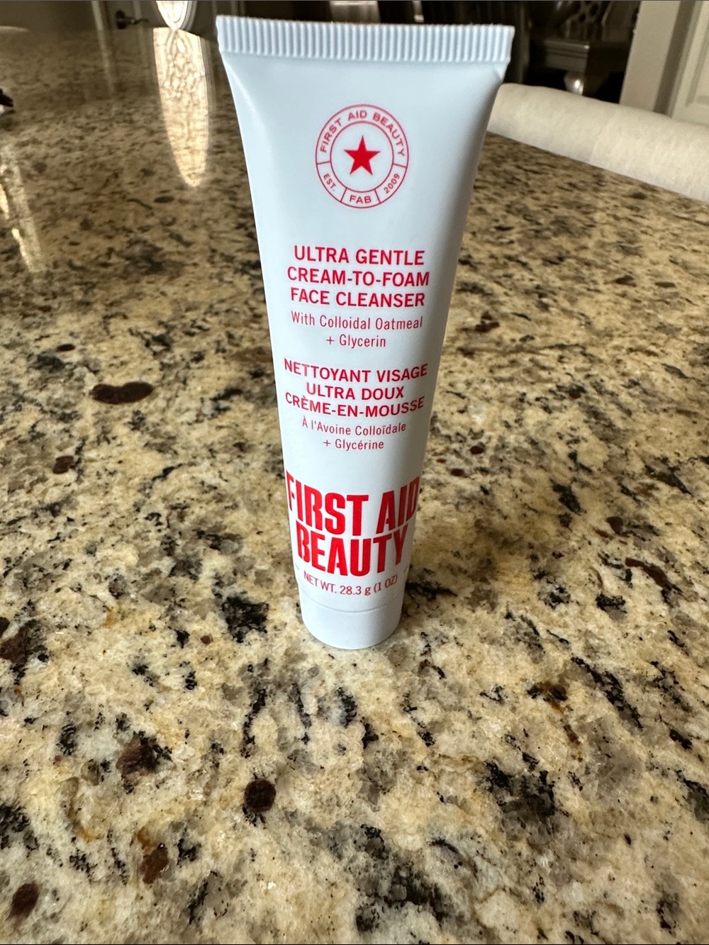 First Aid Beauty white & red Cream-to-Foam Face Cleanser Tube
